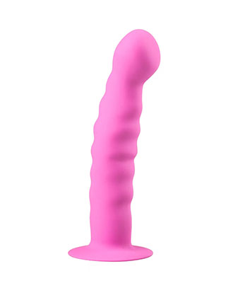 Dildo m/ Riller og Sugekopp (14 cm)