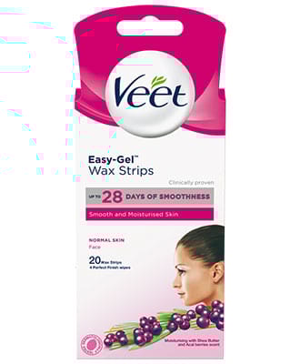 Veet Easy-Gel Wax Strips Normal Skin Face (20 stk)