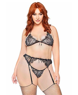 Leg Avenue - Svart Undert�ysett m/ Rhinestones Plus Size