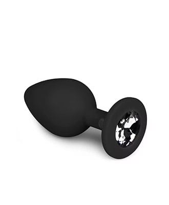 Svart analplugg m/ diamant