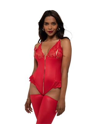 Wetlook Open Crotch Body Christelle