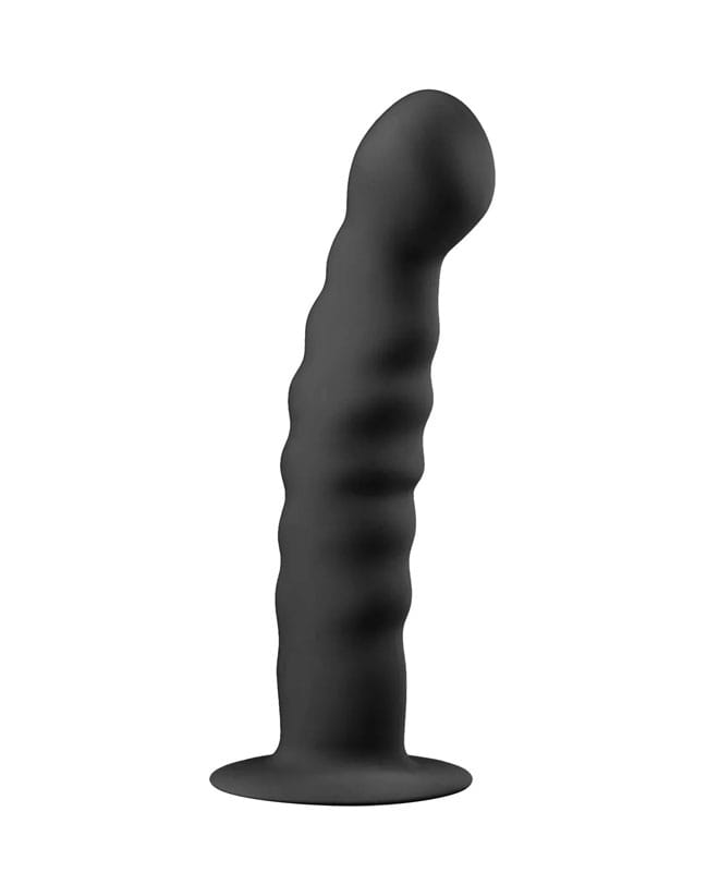 Dildo m/ Riller og Sugekopp (14 cm)