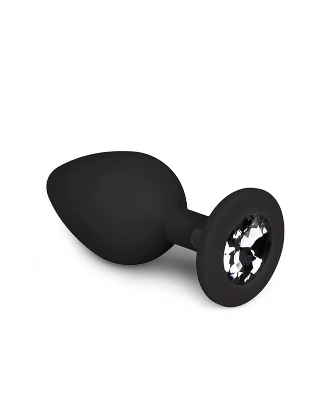 Svart analplugg m/ diamant