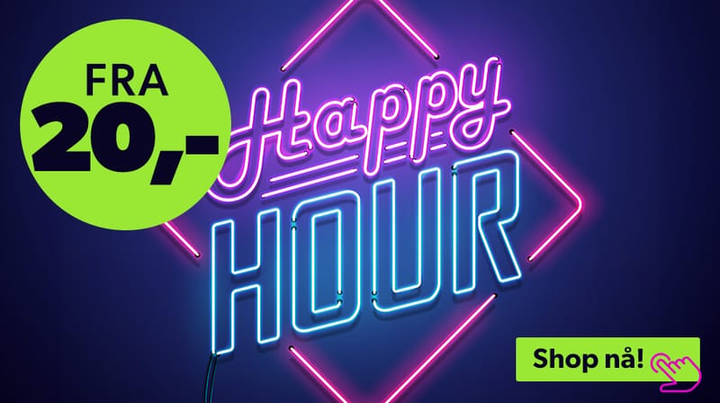 HAPPY HOUR! Fra 20kr til 200kr! 