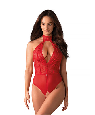 Dagmarie R�d Bodysuit m/ Fransk �pning